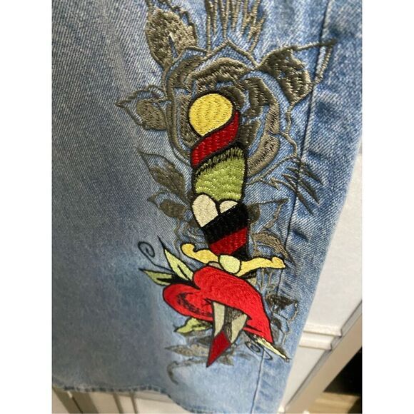 Ed Hardy Dagger Heart Retro Light Flare Jeans NWT size 32 - Picture 7 of 11